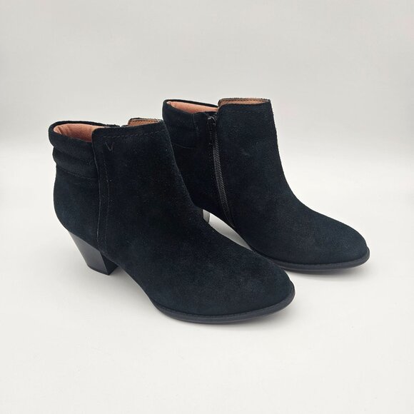 Vionic Jessie Black Suede Ankle Boot Block Heel Womens Sz 6 NEW - Picture 4 of 9